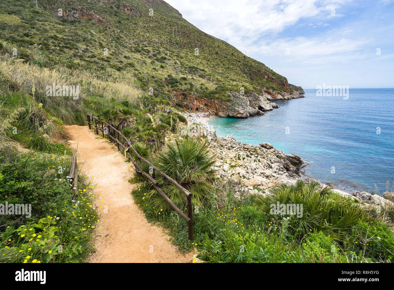 Scenic coastline trail of Zingaro Nature Reserve near Cala Capreria, San  Vito Lo Capo, Sicily, Italy Stock Photo - Alamy