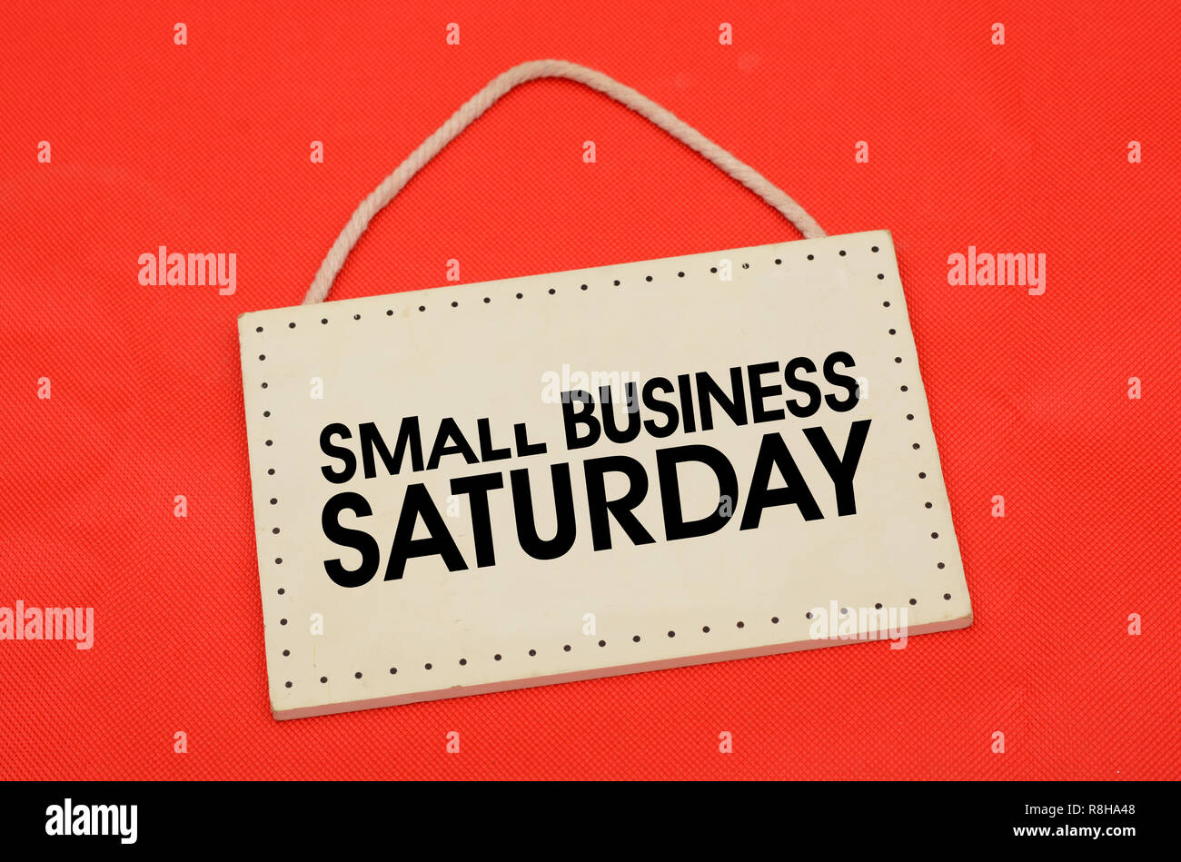 Small business Saturday text on notice board. Stock Photo