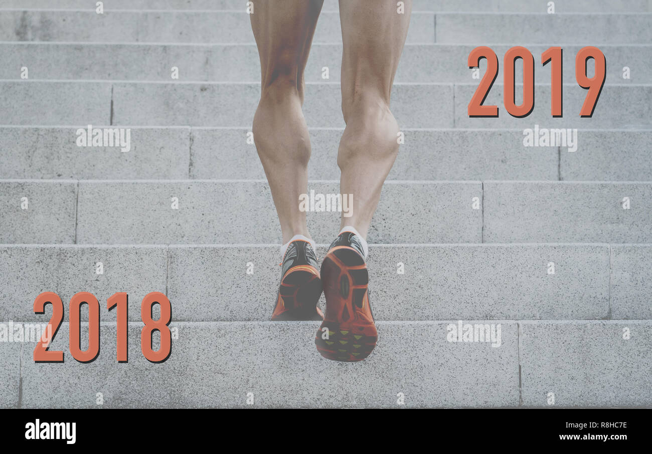 Conceptual image of strong athletic legs with ripped calf muscle of