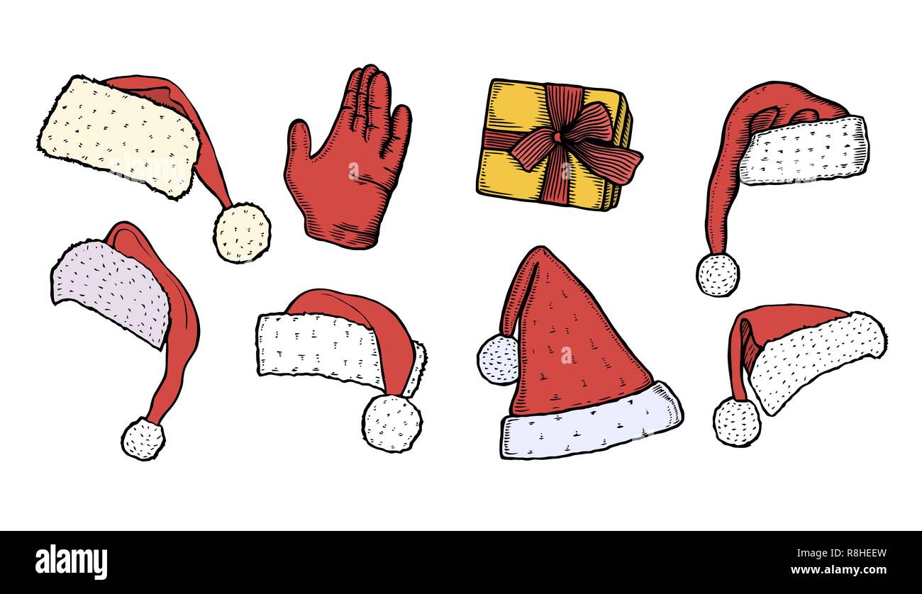 different santa hats