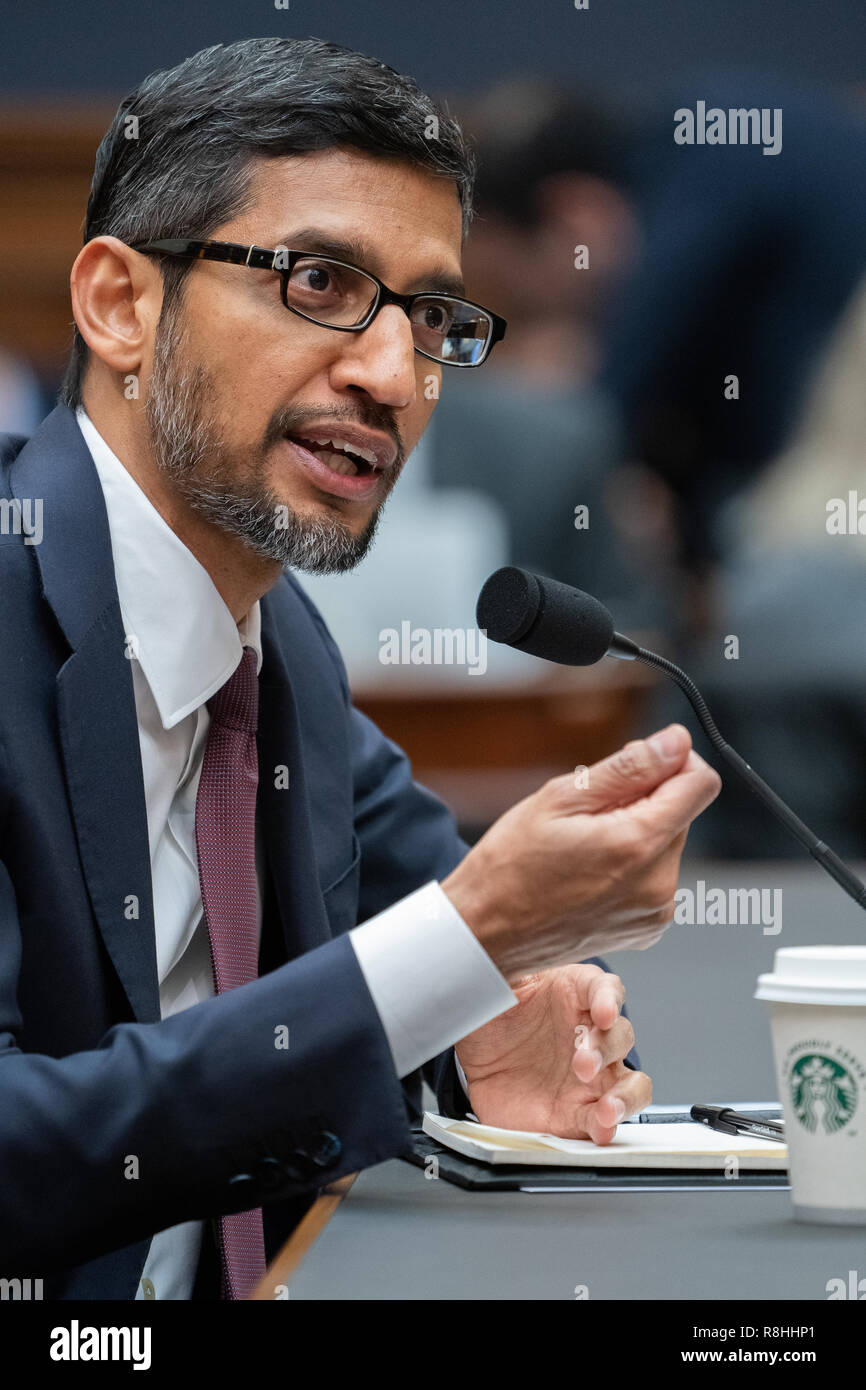 Washington, United States Of America. 11th Nov, 2018. Google CEO Sundar ...