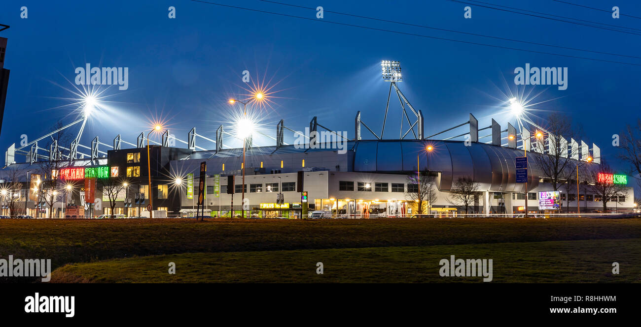 ALMELO, Netherlands, 15-12-2018, football, Polman Stadium, Dutch eredivisie, season 2018/2019, stadium overview, before the match Heracles - PSV, Stock Photo