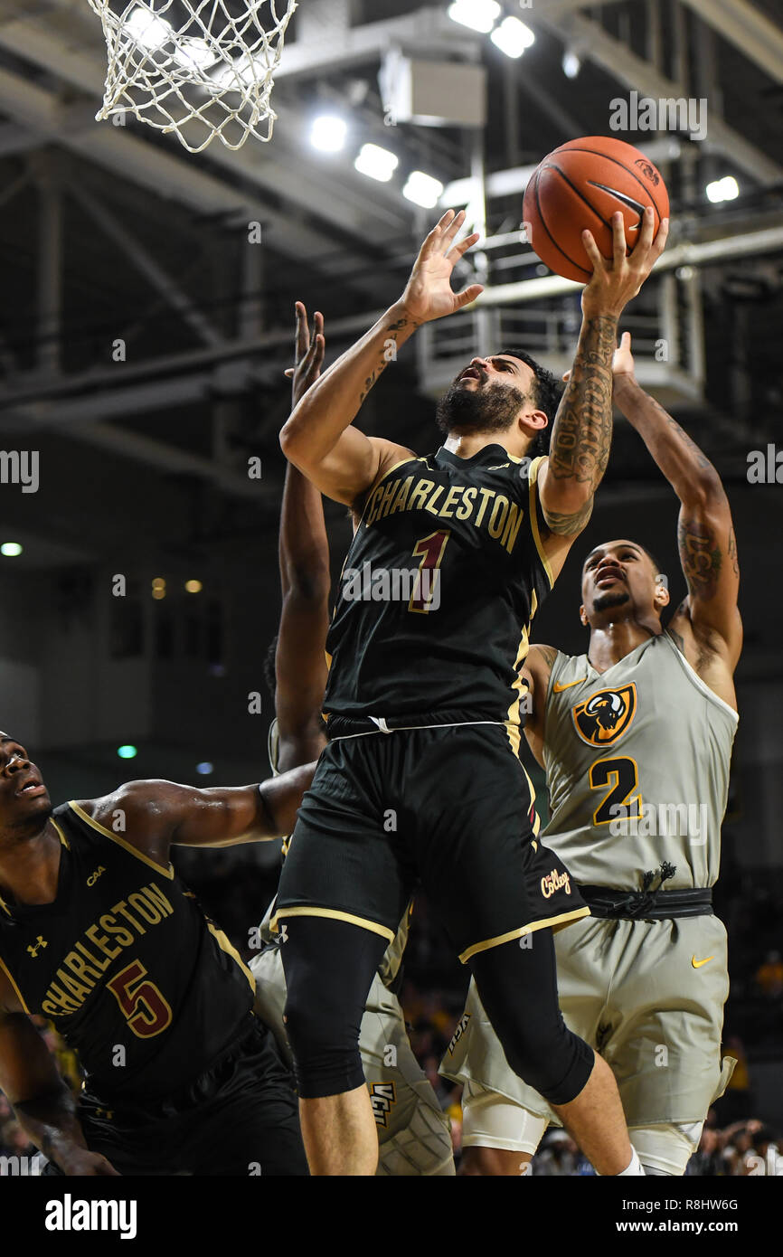 Richmond, VA, USA. 15th Dec, 2018. GRANT RILLER (1) attempts to score ...