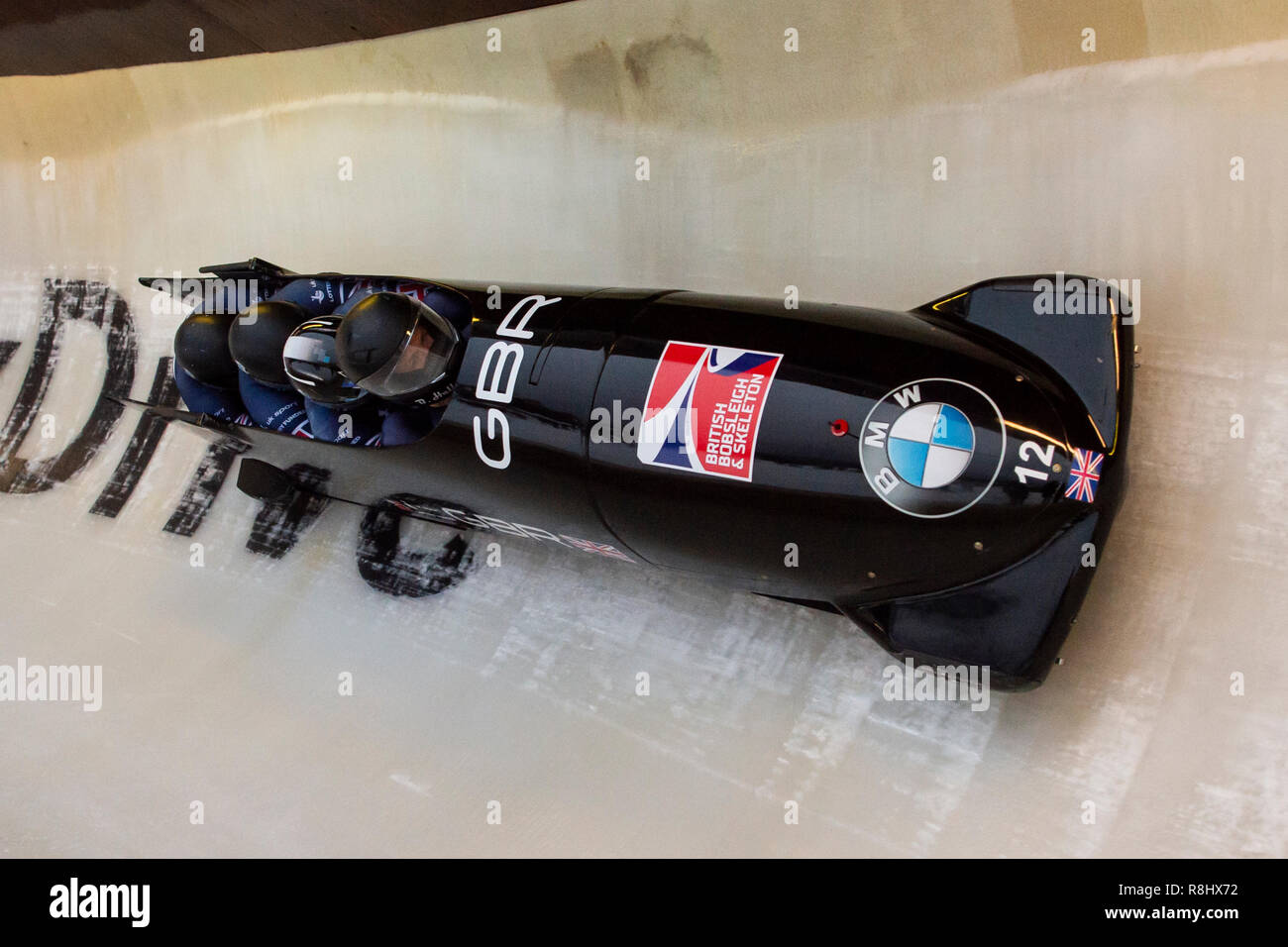 15 December 18 North Rhine Westphalia Winterberg Bob World Cup Four Man Bobsleigh 1st Run In The Veltins Ice Arena Brad Hall R L Nick Gleeson Alan Toward And Ben Simons From Great Britain Ride 15 December 18 North Rhine Westphalia Winterberg Bob World Cup Four Man Bobsleigh 1st Run In The Veltins Ice Arena Brad Hall R L Nick Gleeson Alan Toward And Ben Simons From Great Britain Ride