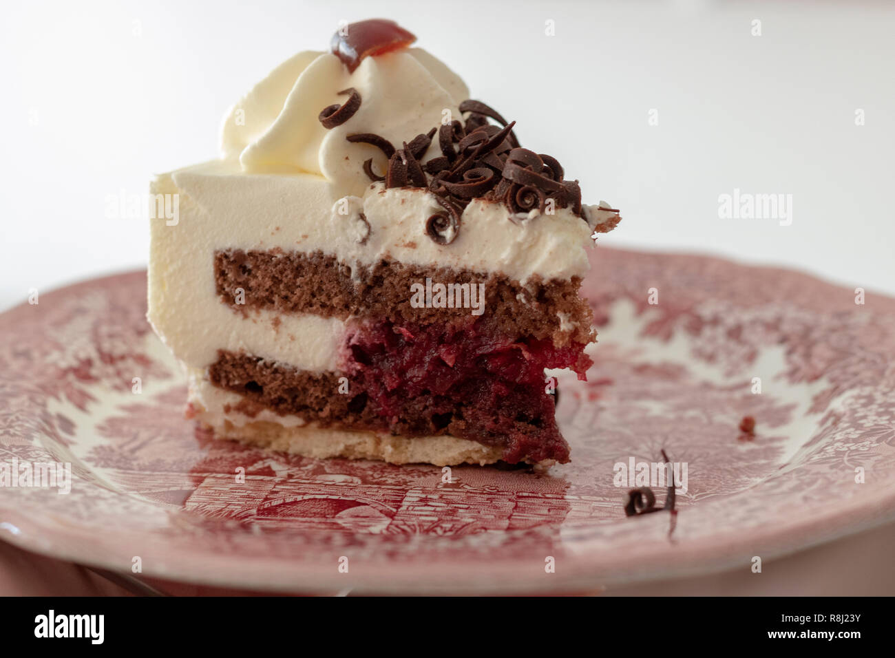 Black Forest, a traditional German cake with cherry liqueur Stock Photo Alamy