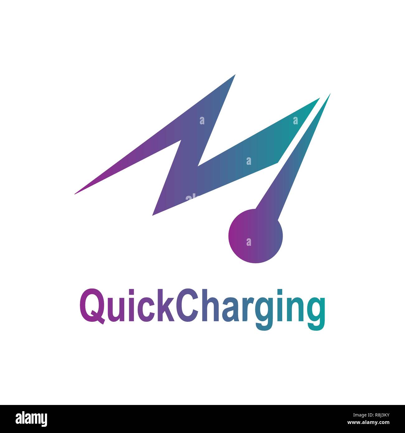 Fast Charging Logo Template with Thunder symbol. EPS 10 Stock Vector