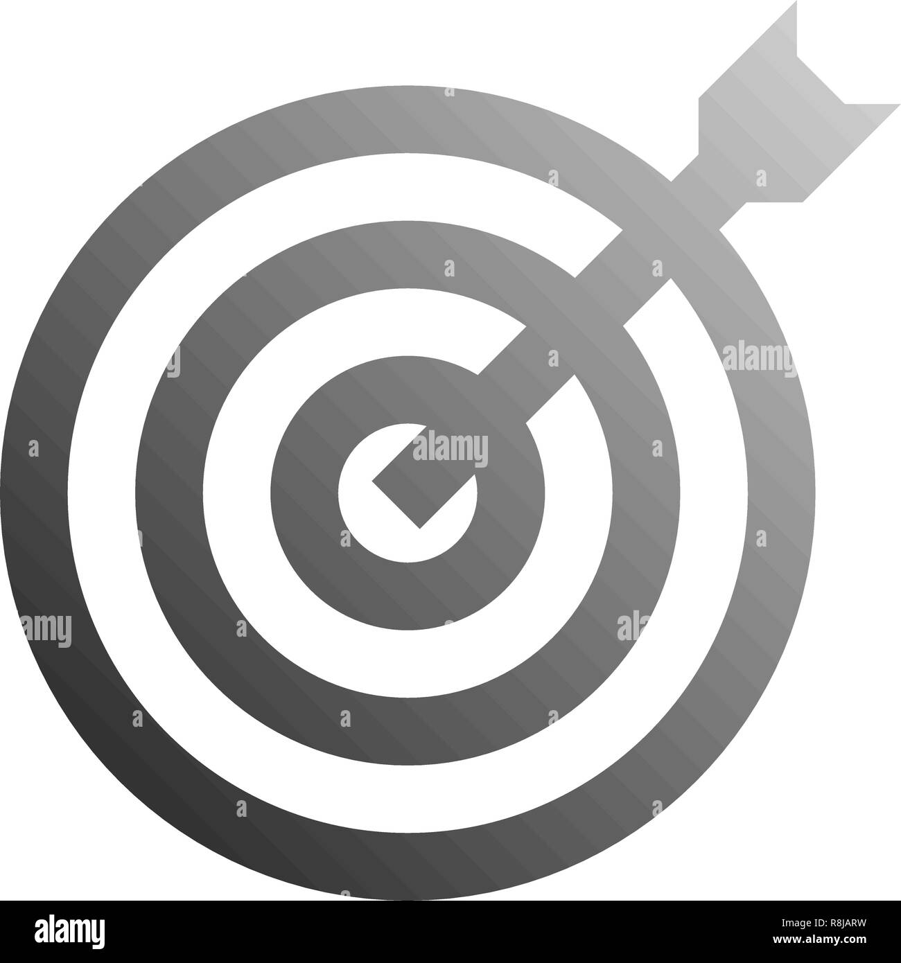 Target sign - medium gray gradient transparent with dart, isolated ...