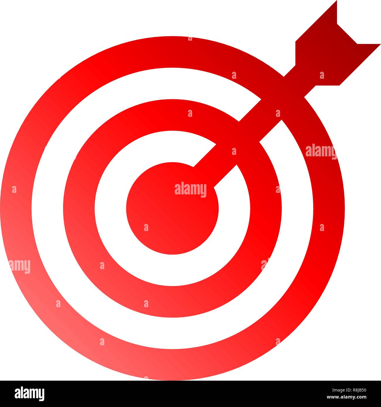 Target sign - red gradient transparent with dart, isolated - vector illustration Stock Vector
