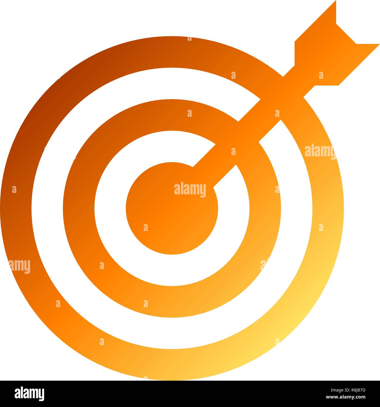 Target sign - orange gradient transparent with dart, isolated - vector illustration Stock Vector