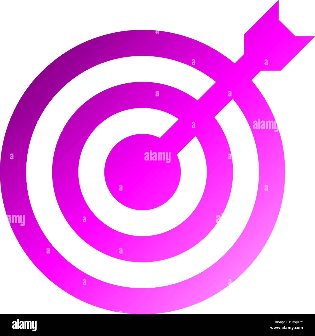 Target sign - purple gradient transparent with dart, isolated - vector illustration Stock Vector