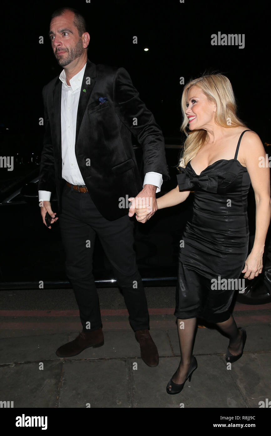 Guests arriving at Phil Turner 50th Birthday Party at Proud Embankment -  London Featuring: Melinda Messenger, Chris Harding Where: London, United  Kingdom When: 14 Nov 2018 Credit:  Stock Photo - Alamy