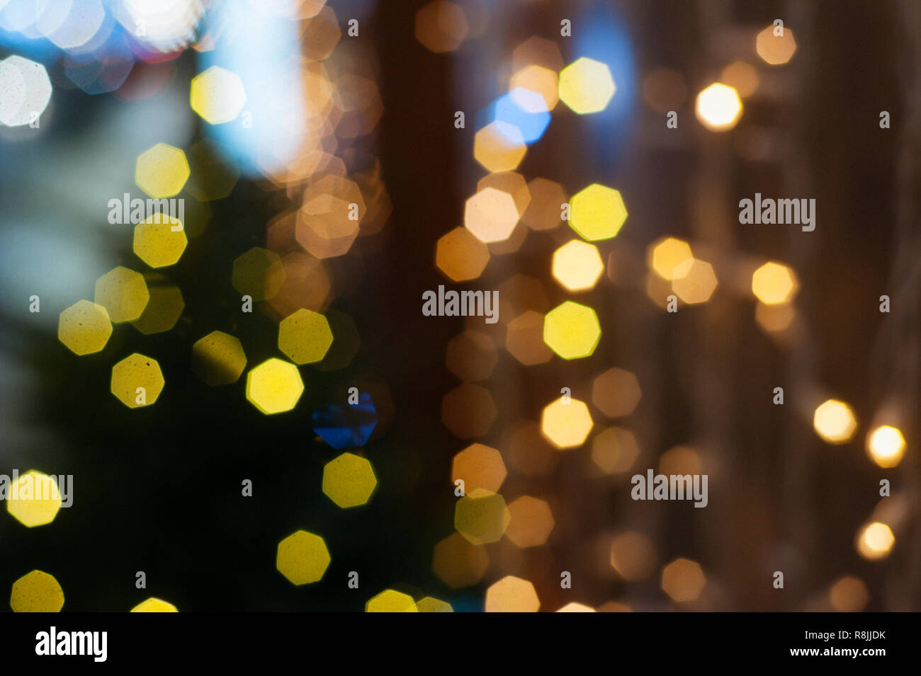 Beautiful Christmas gold bokeh background with blank copy space Stock ...