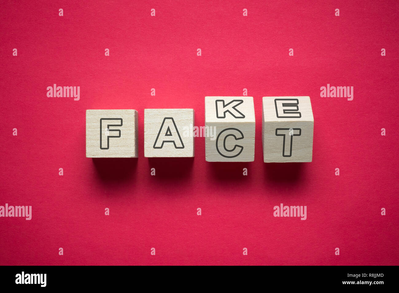 Fact and fake confusion Stock Photo