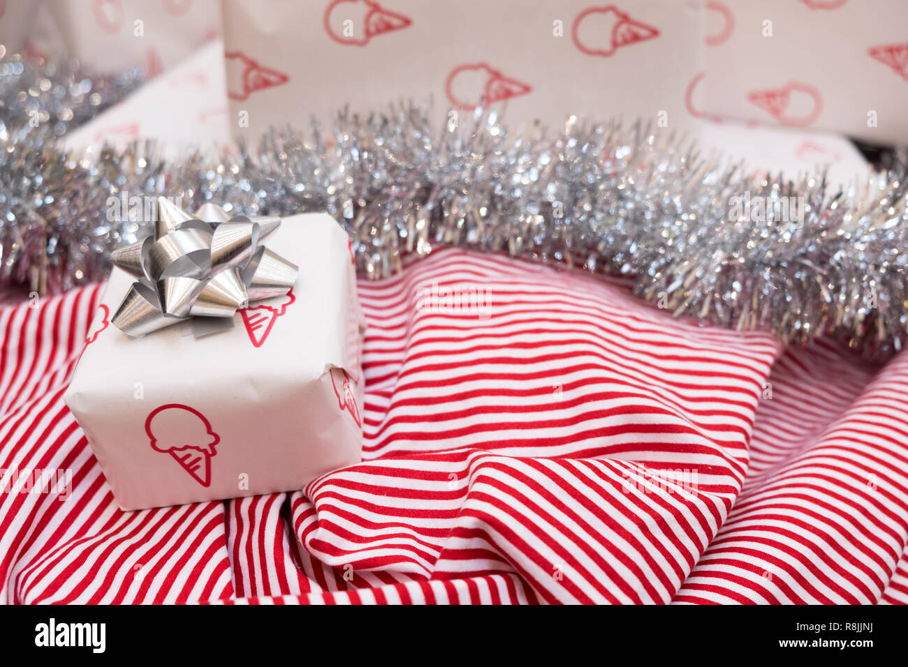 Christmas gift box decoration Stock Photo
