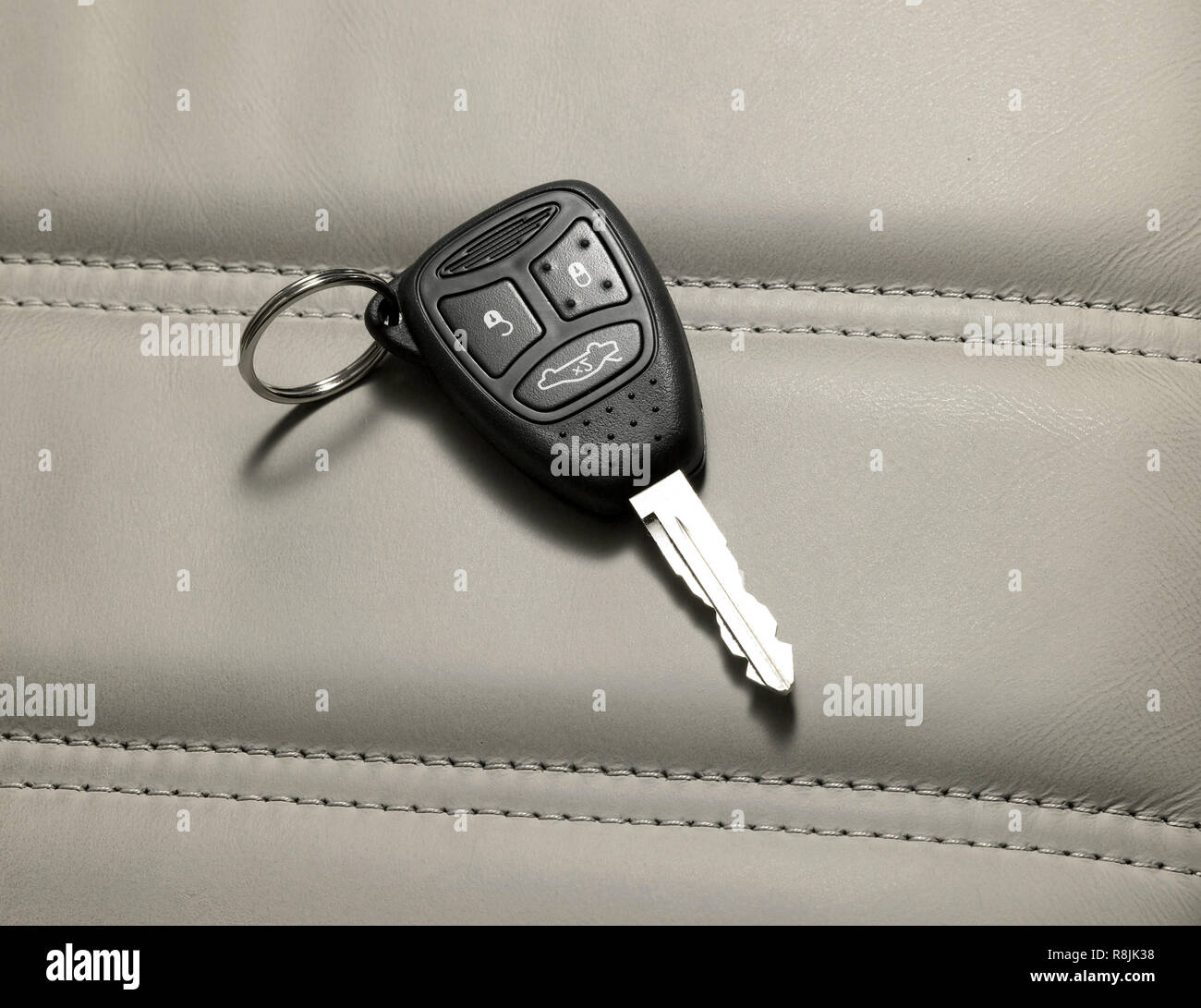 Car Keys on Leather seats Stock Photo