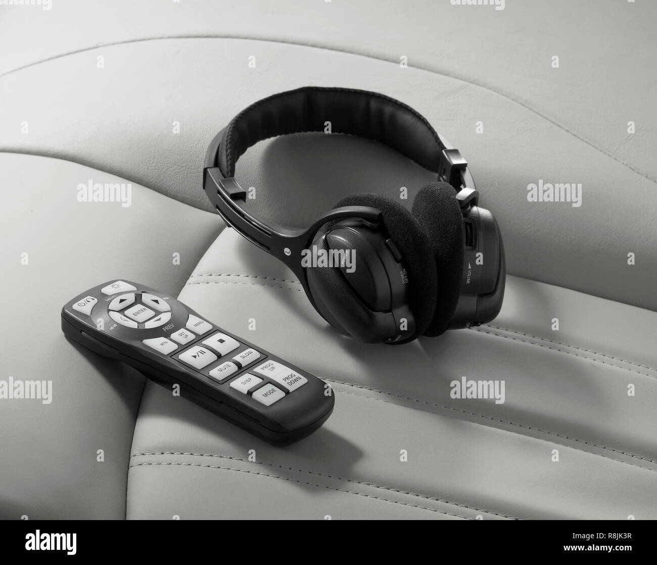 Headset in car Stock Photo Alamy