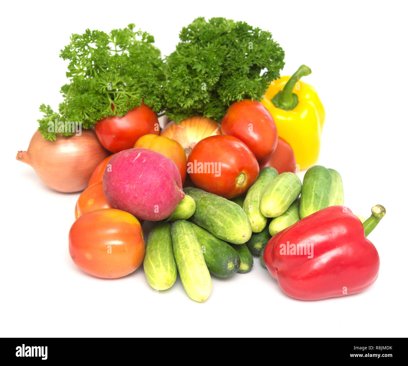 Fresh vegetables isolated on white background Stock Photo - Alamy