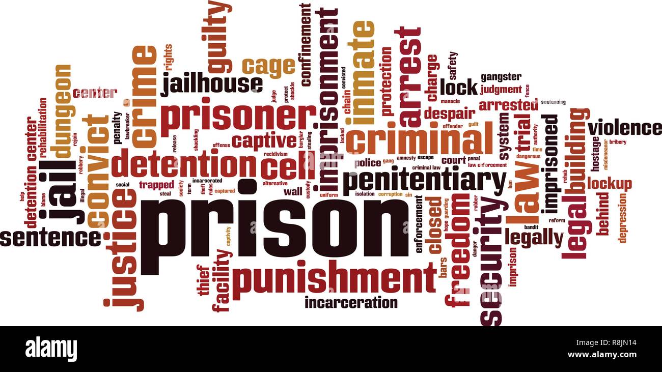Prison word cloud concept. Vector illustration Stock Vector