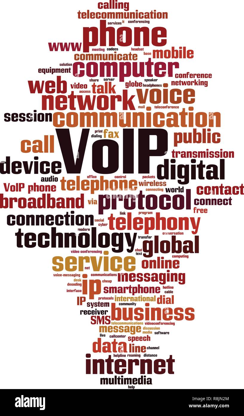 VoIP word cloud concept. Vector illustration Stock Vector