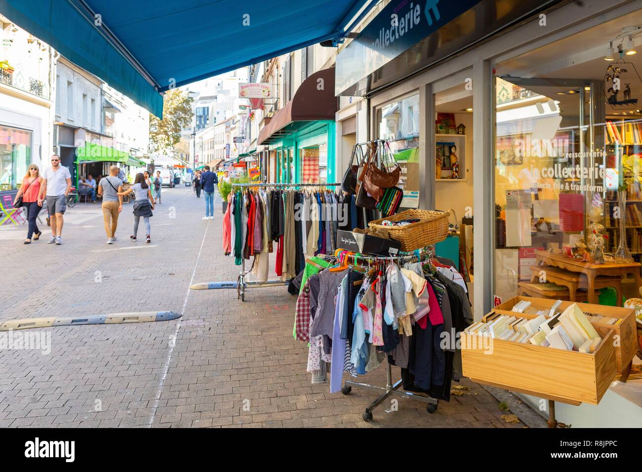 France, Seine Saint Denis, Montreuil, the pedestrian boulevard Rouget de Lisle Stock Photo