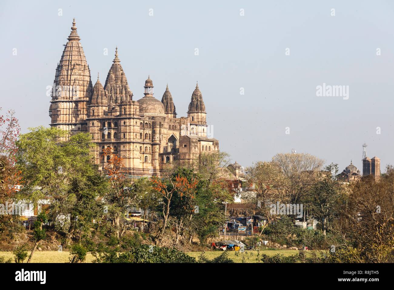 India, Madhya Pradesh, Orchha, Chaturbhuj temple Stock Photo
