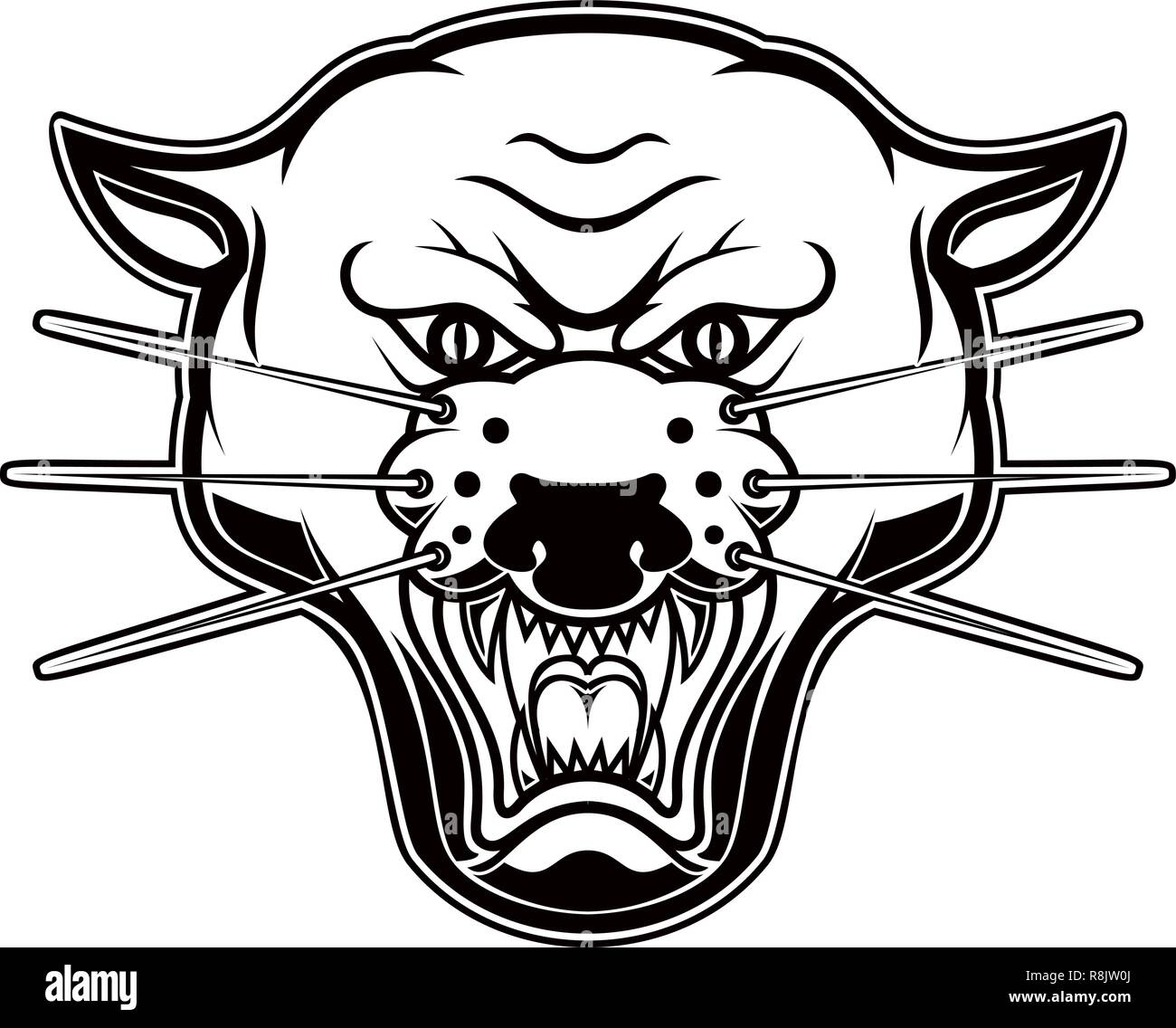 Illustration Of Pantera Head On White Background Design Element For