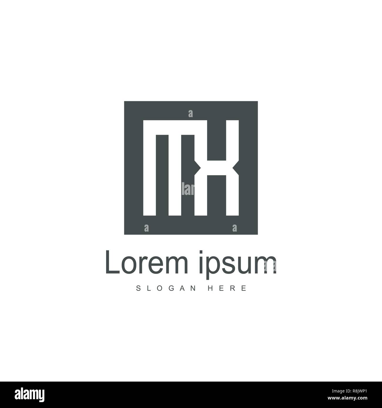 Initial Letter MX Logo template design. Minimalist letter logo vector design Stock Vector