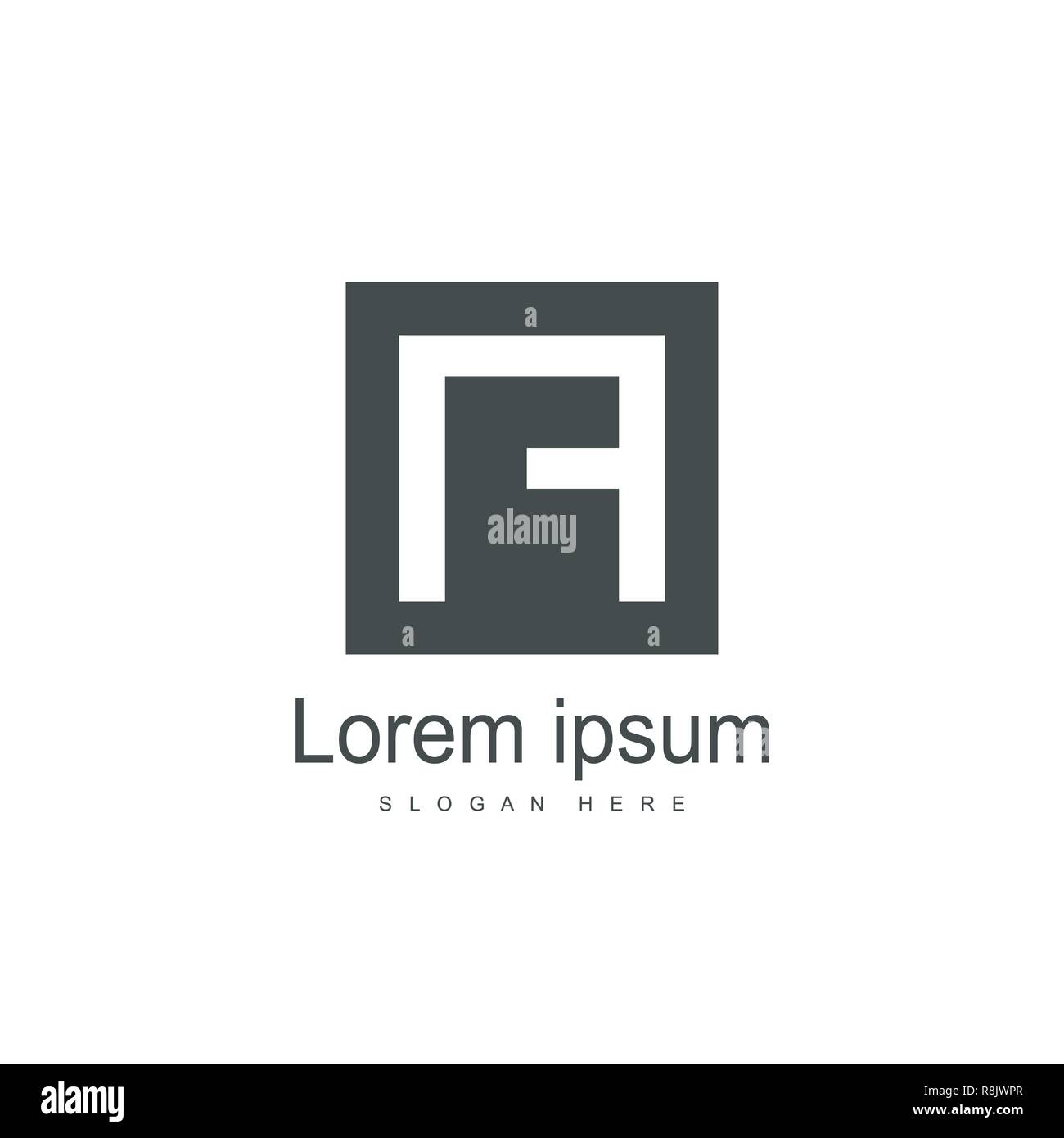 Initial Letter NF Logo Template Vector Design Stock Vector