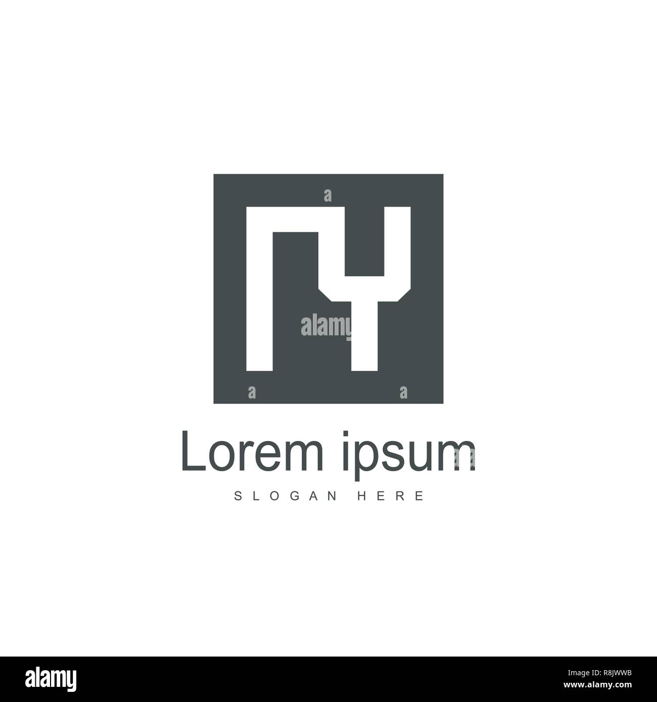 Initial Letter NY Logo Template Vector Design Stock Vector