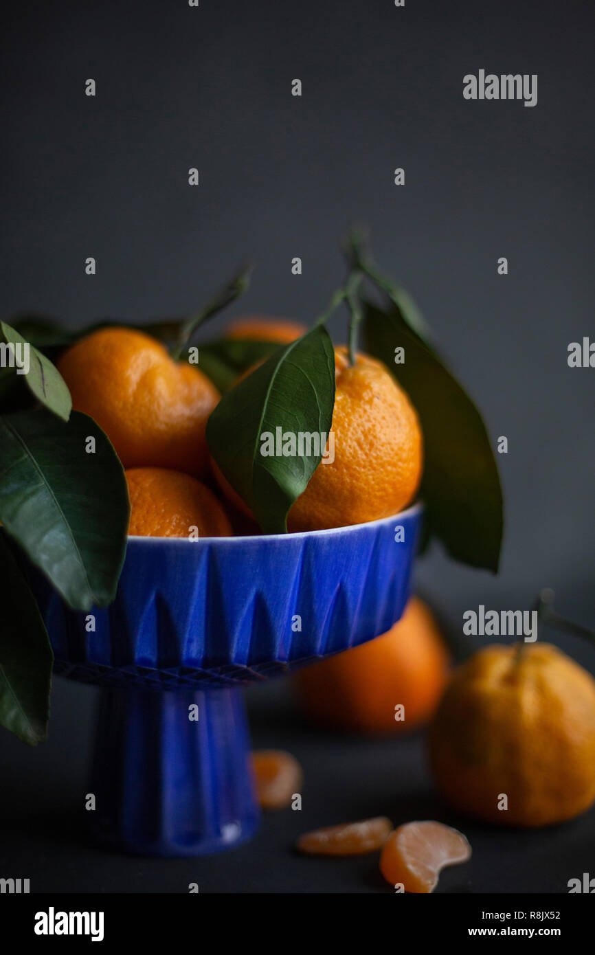 a bowl of tangerines Stock Photo