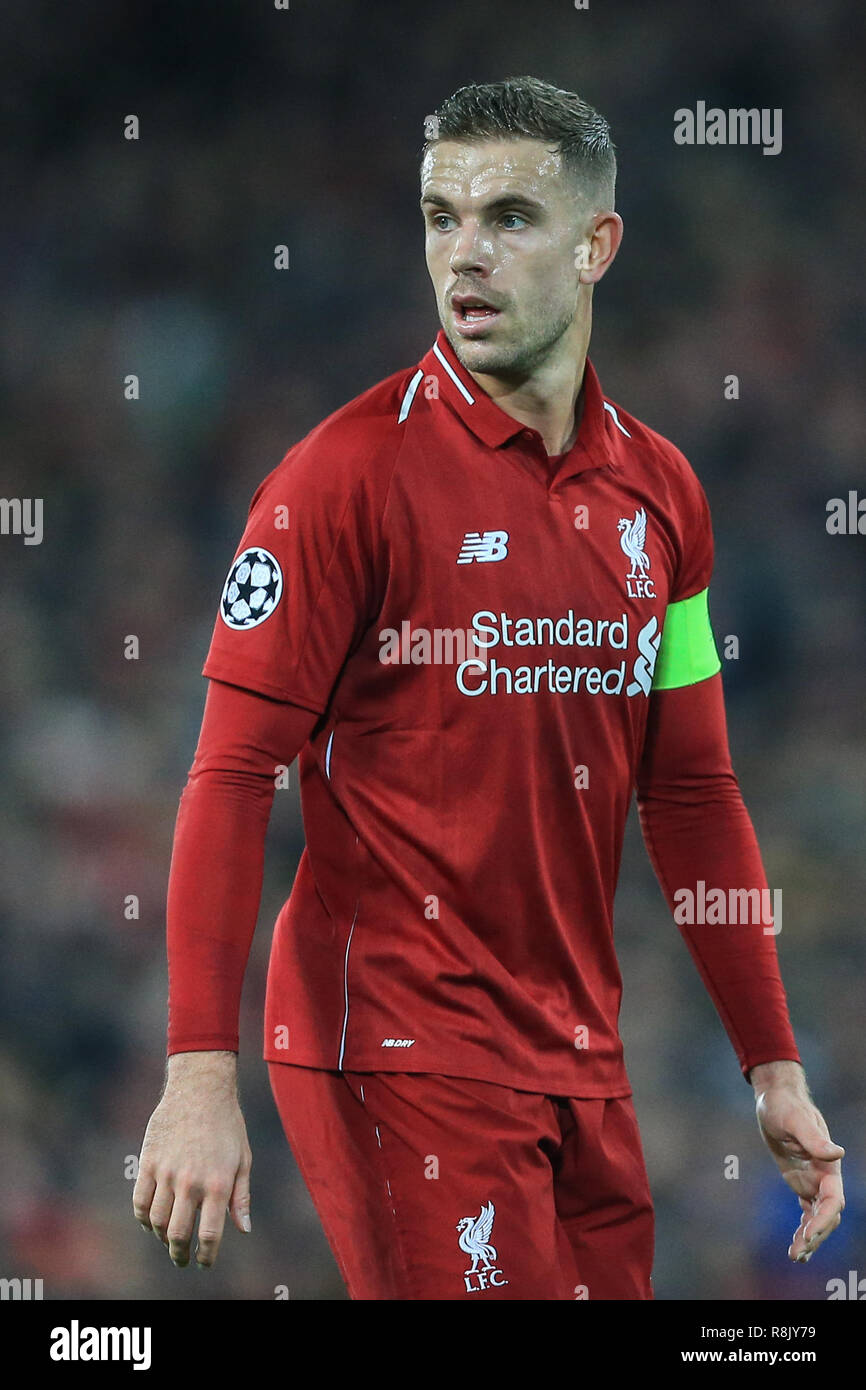 11th December 2018, Anfield, Liverpool, England; UEFA Champions League, Liverpool v Napoli ; Jordan Henderson (14) of Liverpool      Credit: Mark Cosgrove/News Images Stock Photo