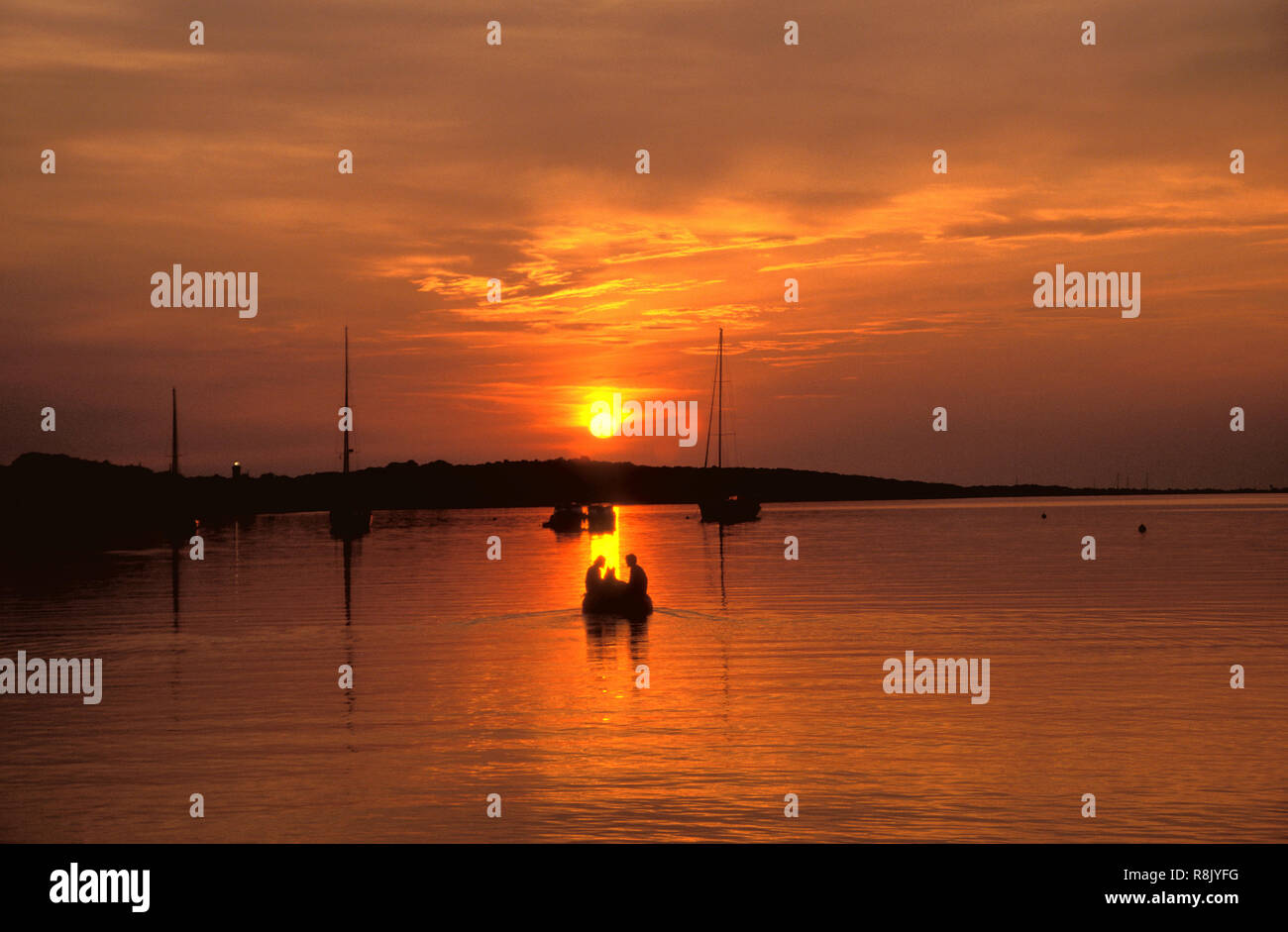 Marina Sunset, Dugi Otok, Croatia Stock Photo