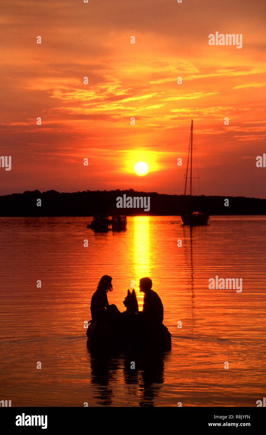 Marina Sunset, Dugi Otok, Croatia Stock Photo