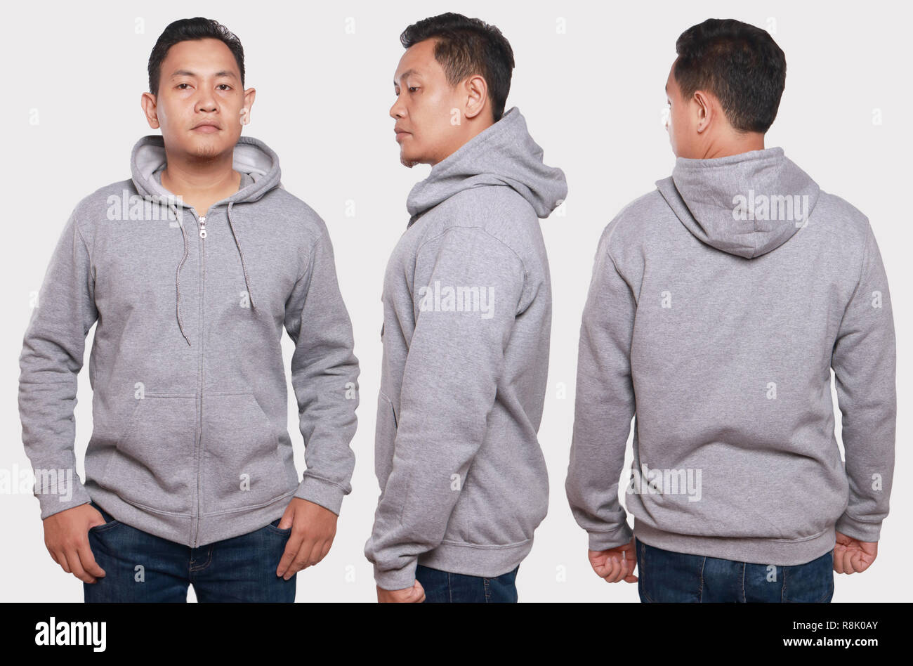 Download Blank Sweatshirt Mock Up Front Back And Side View Isolated Asian Male Model Wear Plain Gray Hoodie Mockup Hoody Design Presentation Jumper For P Stock Photo Alamy