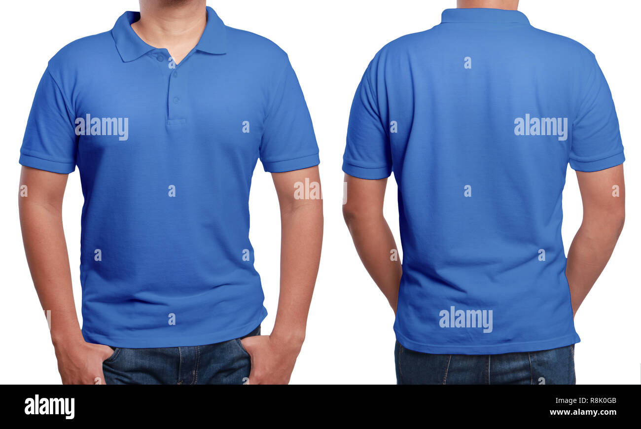 Download Blue polo t-shirt mock up, front and back view, isolated ...