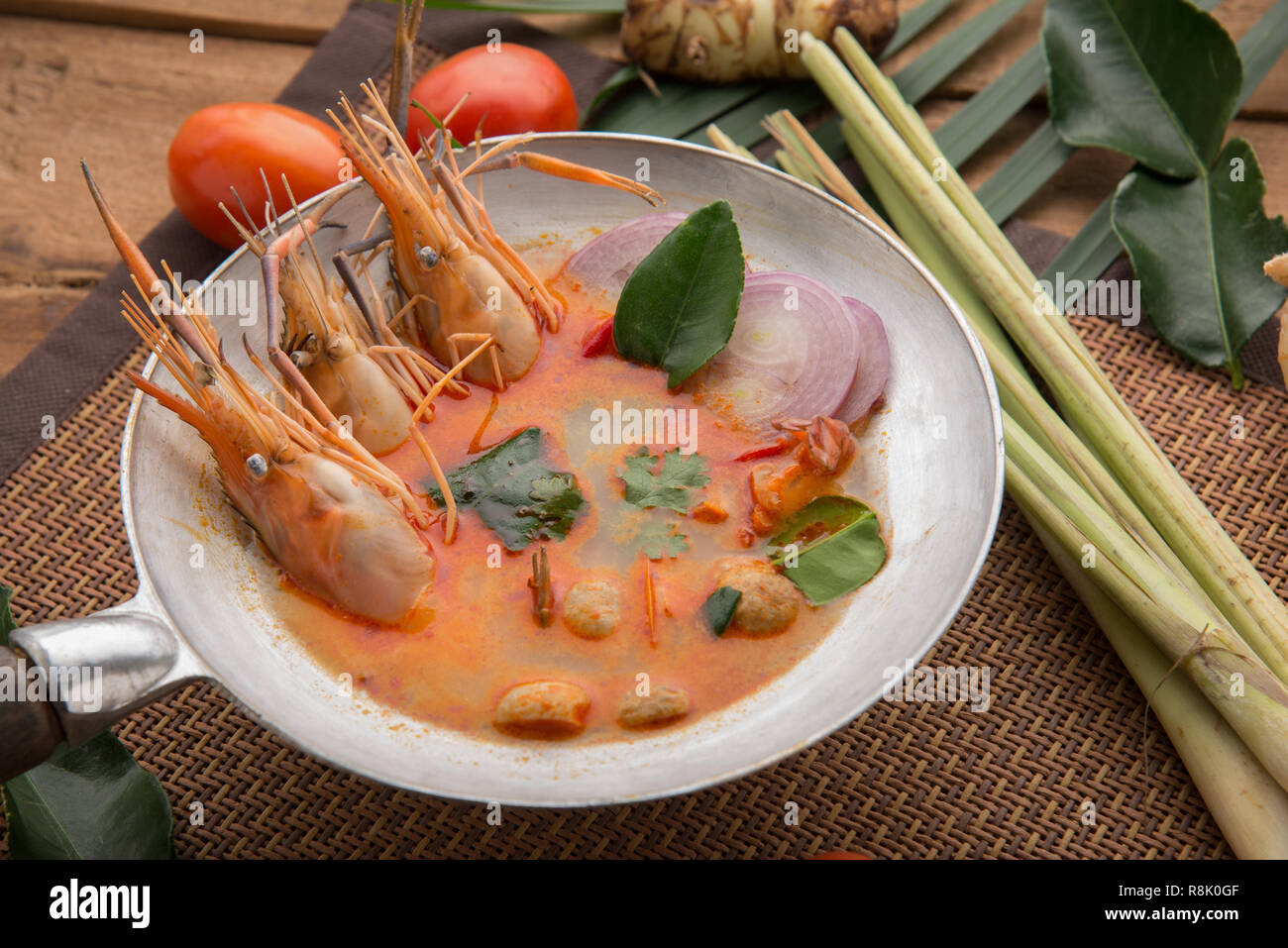 Tom Yam Kong Or Tom Yum Tom Yam Is A Spicy Clear Soup Typical In Thailand Cuisine Tom Yam Kong 8915