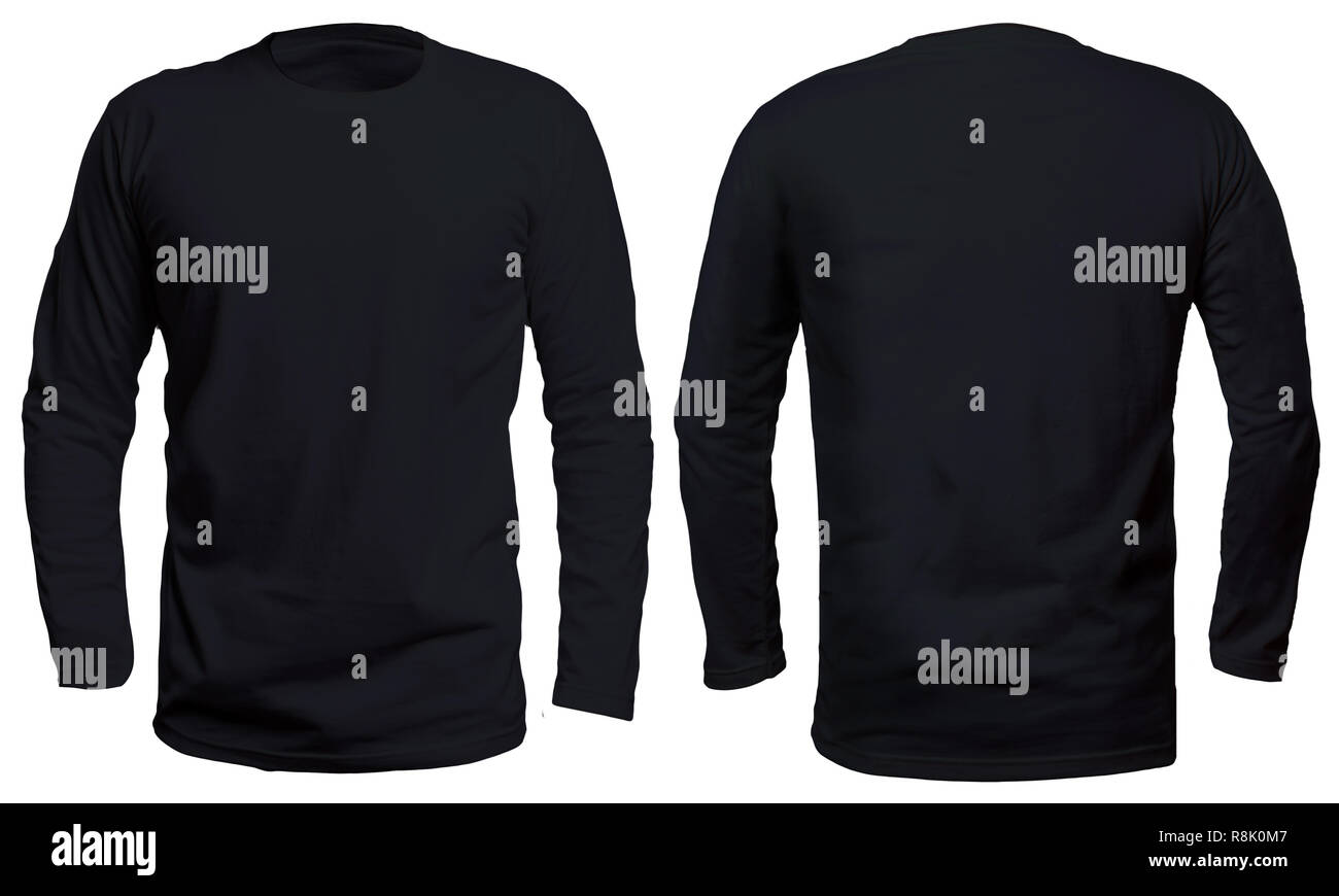 Blank black t shirt front back hi-res stock photography and images - Alamy