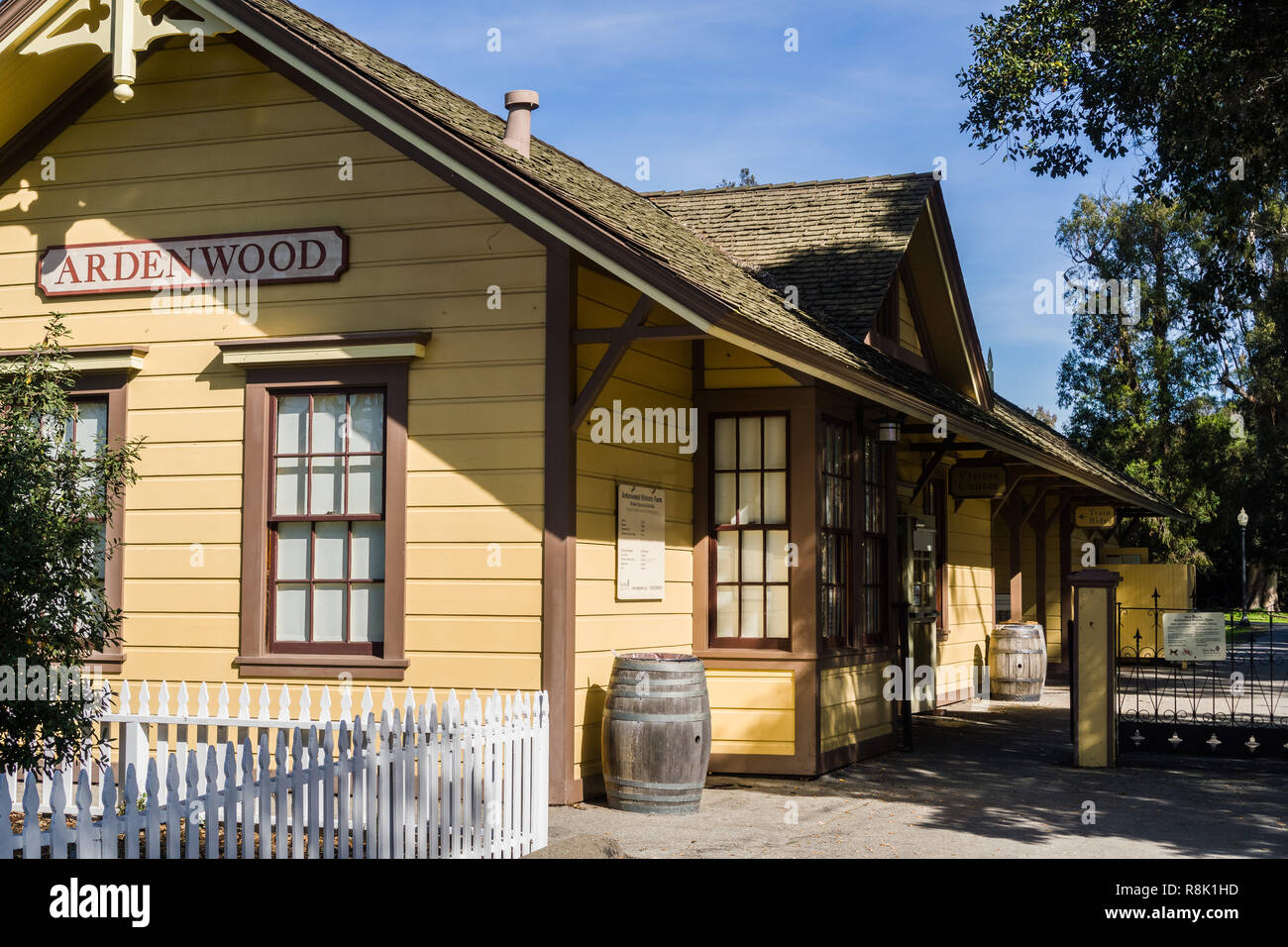 Entrance to Ardenwood Historic Ranch (local public park), Fremont, east San Francisco bay, California Stock Photo