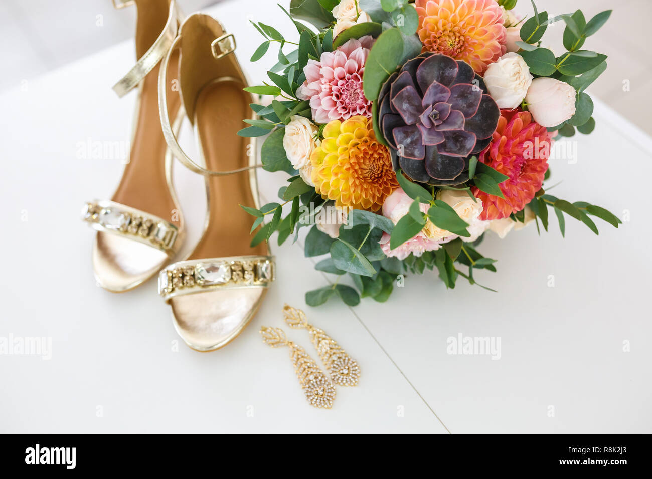 Bright wedding shoes top