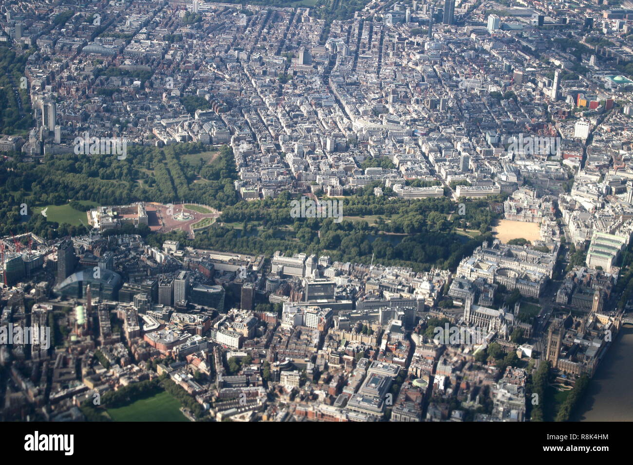 Aerial view of London featuring Buckingham Palace Stock Photo