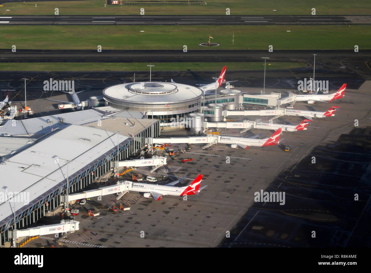 Aerial view of Sydney airport Stock Photo