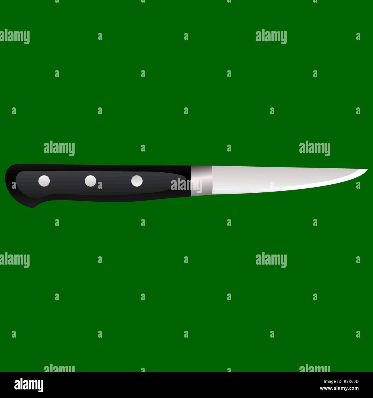 Kitchen knife on a colored background. Vector illustration in 3d style Stock Vector