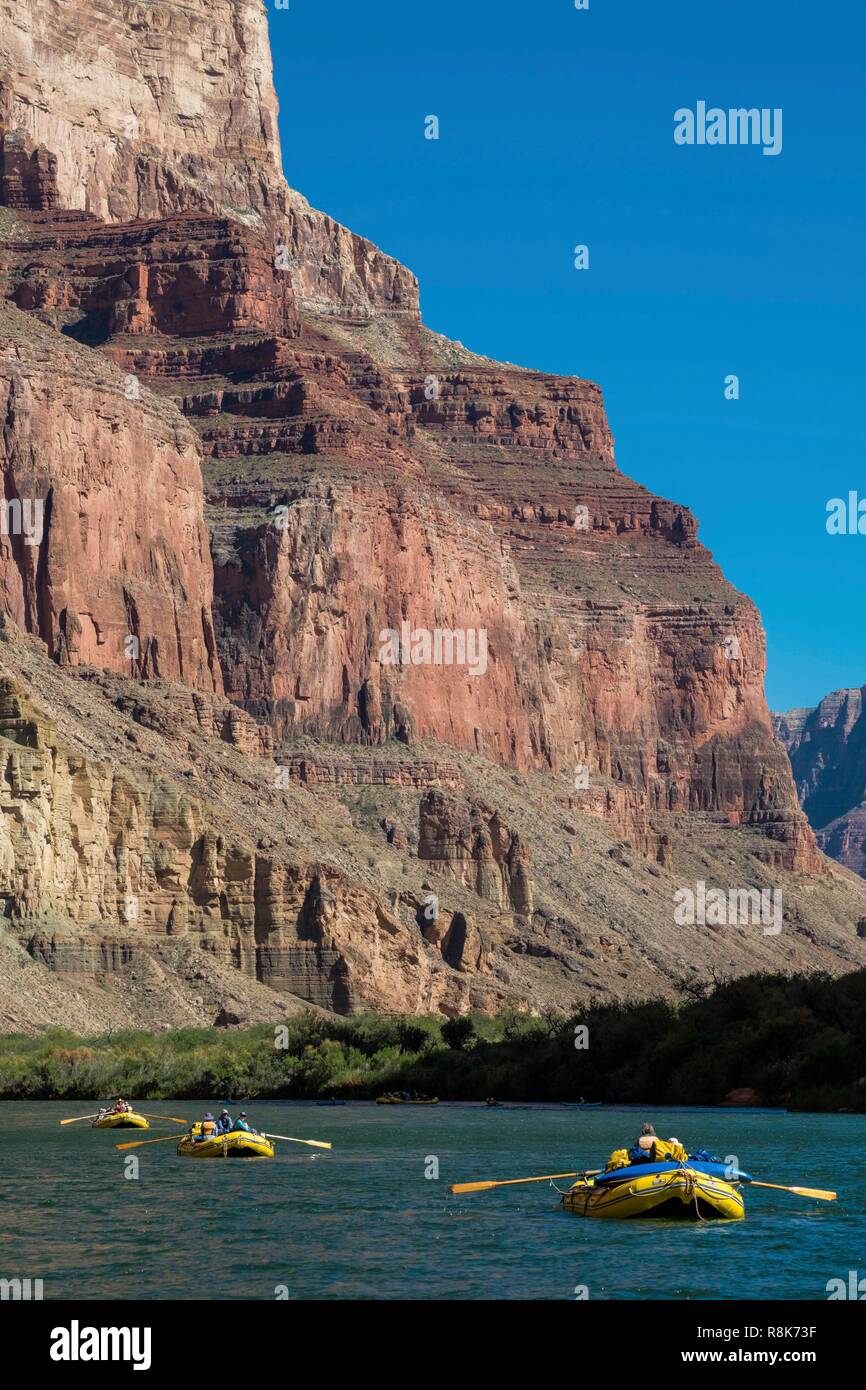 United States, Arizona, Grand Canyon National Park, rafting down the Colorado river between Lee's Ferry near Page and Phantom Ranch Stock Photo