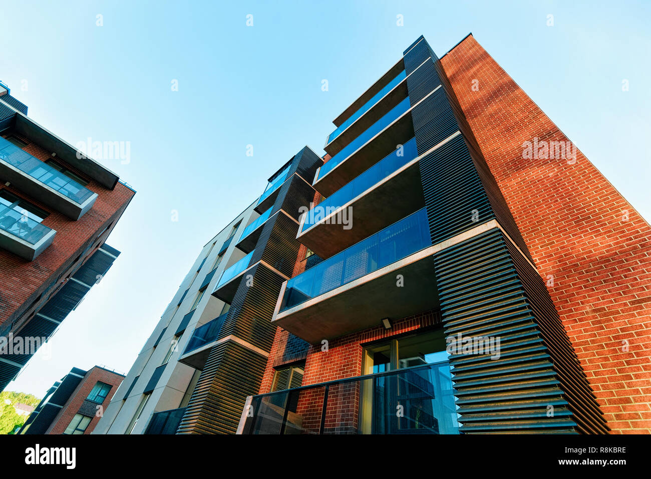 Facade of modern luxury apartment building exterior concept Stock Photo ...
