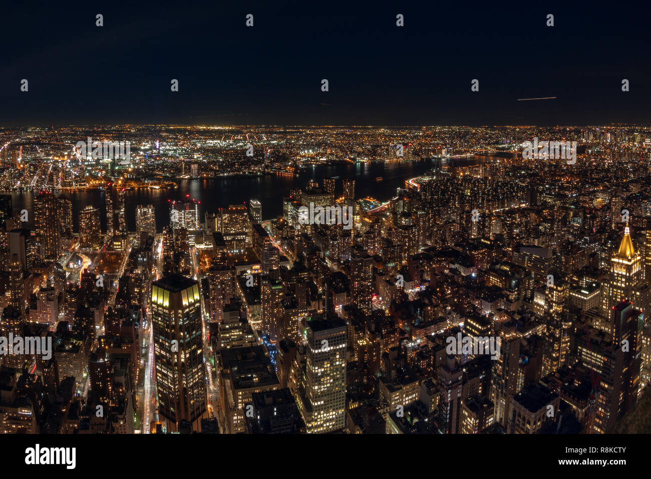 Night Aerial View of New York