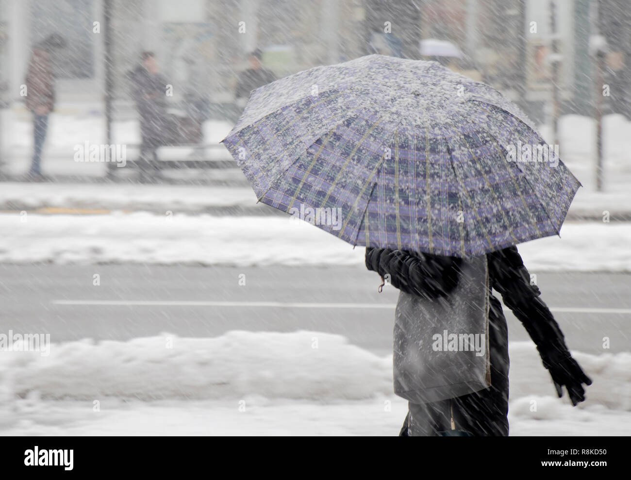 Snow storm umbrella blizzard hires stock photography and images Alamy