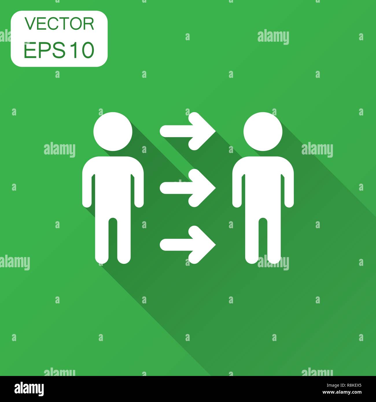 People referral icon in flat style. Business communication vector ...