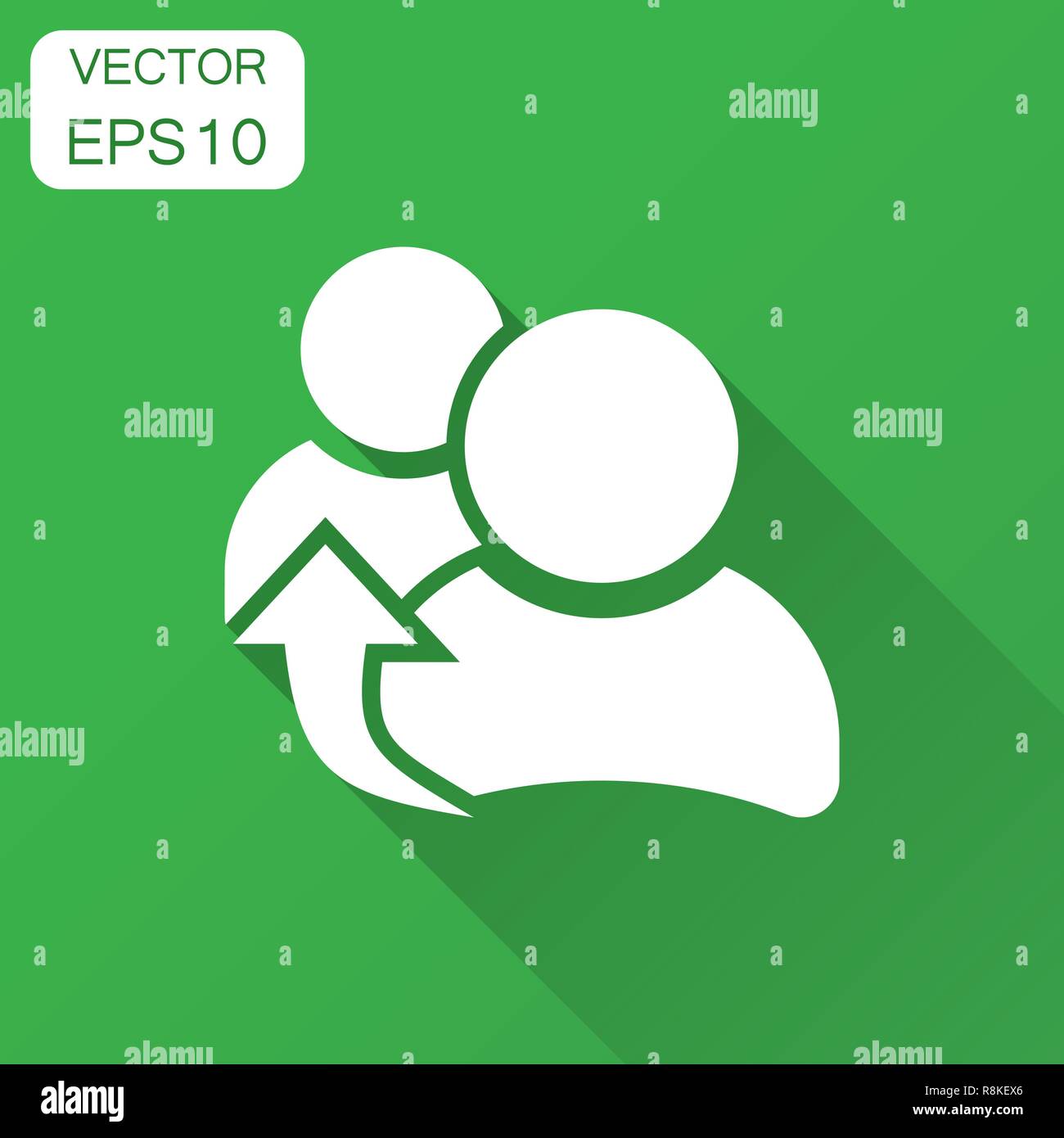 People referral icon in flat style. Business communication vector ...