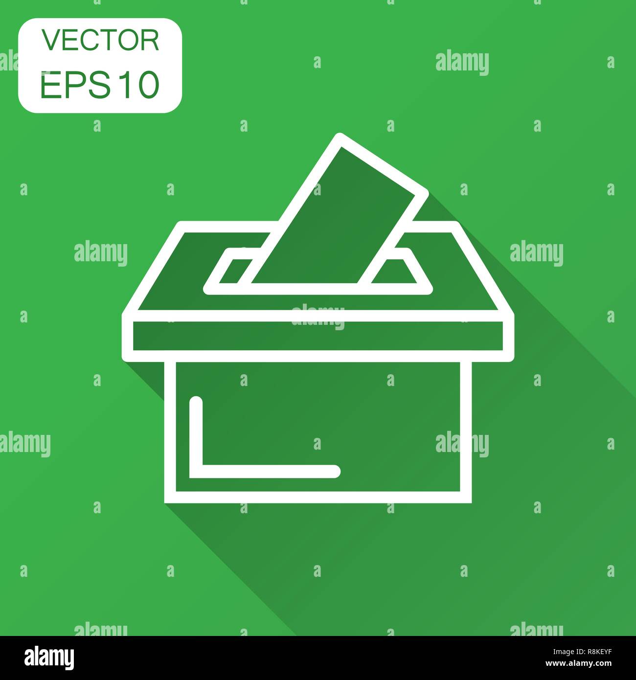 Election voter box icon in flat style. Ballot suggestion vector ...