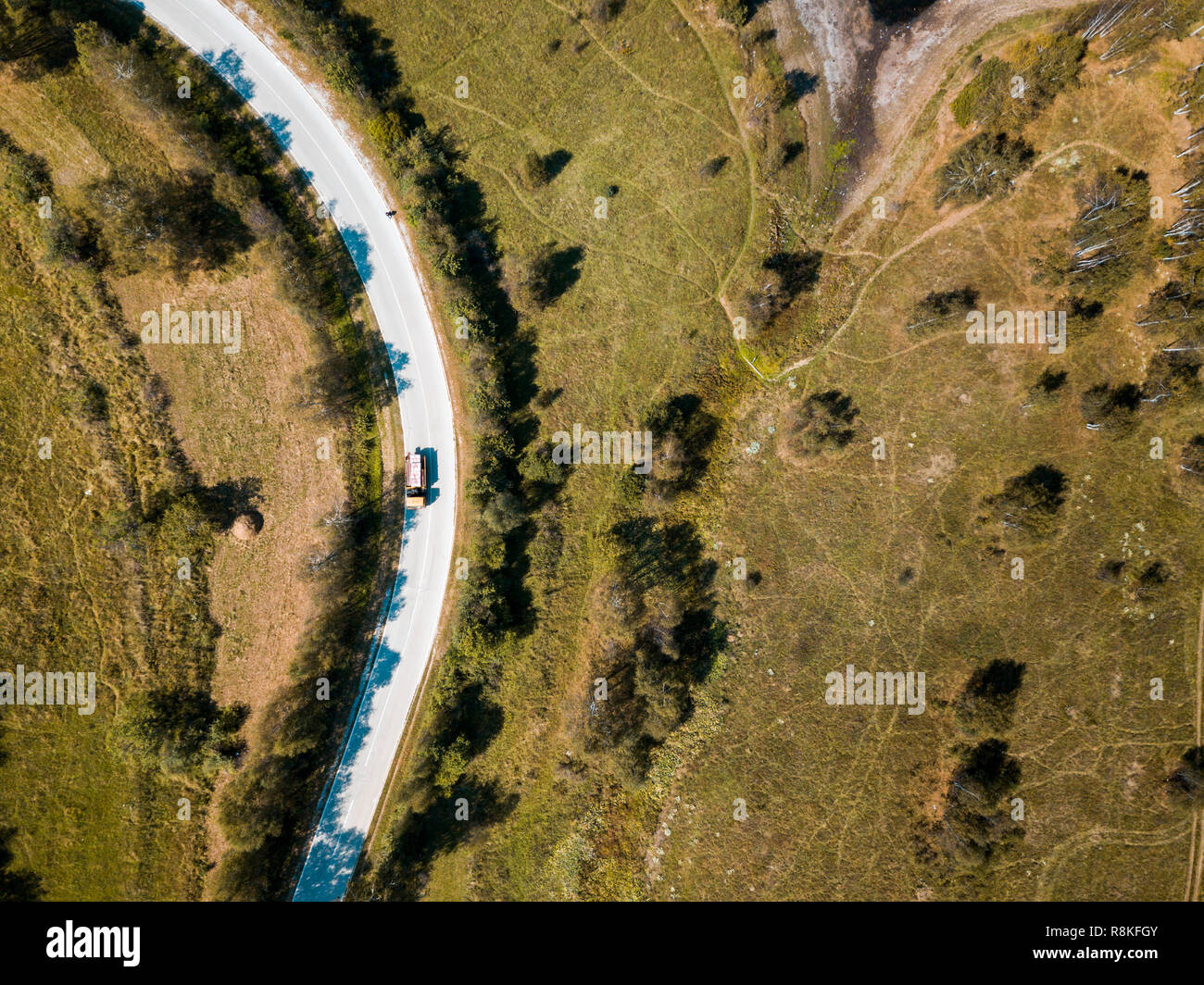 Aerial view rural farmland surrounded hi-res stock photography and ...